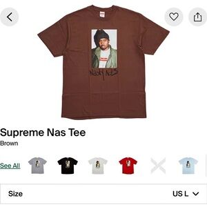 DS Supreme Brown Nas Graphic Tee